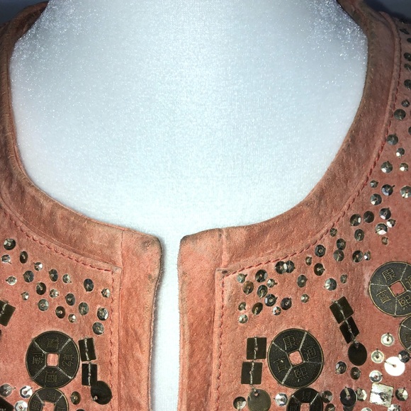 Pamela McCoy Pink Embellished Leather Jacket - Picture 7 of 16